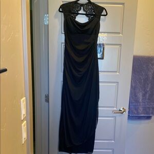 Xscape Black Sleeveless Cowl Neck Maxi Gown